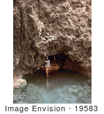#19583 Photo Of People In A Boat At The Entrance To A Cave On The Island Of Busi Dalmatia