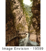 #19599 Photo Of A Path Along A Cliffside Above A River Triglav Rothweinklamm Carniola Slovenia