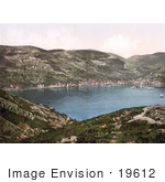 #19612 Photo Of The Town Of Lissa And Mount Hum On The Island Of Vis In Croatia
