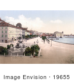 #19655 Photo Of Francisco Giuseppe’S Fountain And Street On The Waterfront In Split Croatia Dalmatia