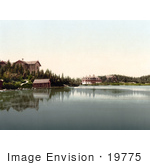 #19775 Photo Of Hotel Buildings And A Boathouse On Strbske Pleso Lake In The Tatra Mountains Austro-Hungary
