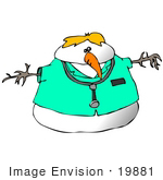 #19881 Clipart Ilustration Of A Blond Dr Snowman