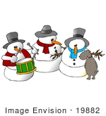 #19882 Clipart Ilustration Of A Mutt Dog Pissing On A Snowman