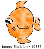 #19887 Orange Fish Clipart Picture