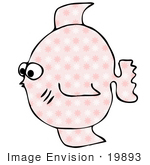 #19893 Pink Floral Patterned Fish Clipart