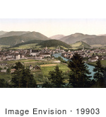 #19903 Stock Picture Of The City Of Leoben On The Mur River In Styria Austria