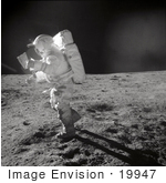 #19947 Stock Picture of Astronaut Edgar Dean Mitchell on the Moon by JVPD