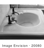 #20080 Stock Photography: Dirty Abandoned Porcelain Hand Sink In A Bathroom