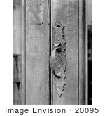 #20095 Stock Photo: Metal Door Handle And Lock At The P D Shube Hardware Store