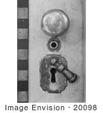 #20098 Stock Photo: Door Knob And Open Skeleton Key Plate
