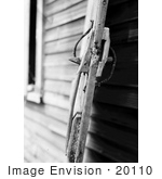 #20110 Stock Photo: Wooden Latch And Handle At The General Cyrus French House