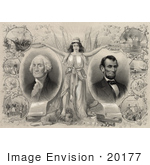 #20177 Stock Photo of Columbia Wtih Abraham Lincoln and George Washington by JVPD
