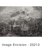 #20213 Illustration Of Christopher Columbus Pilgrims Battles And Presidents