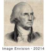 #20214 Stock Photography: George Washington Drawn On Stone