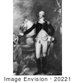 #20221 Stock Photography: George Washington Standing Proud By A Horse