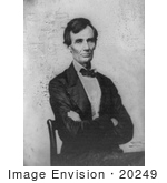 #20249 Historical Stock Photography: Abraham Lincoln Seated With His Arms Crossed