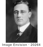 #20264 Historical Stock Photography: American President Franklin Delano Roosevelt Wearing Spectacles by JVPD
