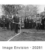 #20281 Historical Stock Photo: Herbert Hoover Breaking Ground For A Model House In 1923