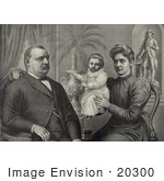 #20300 Historical Stock Photo Of President Grover Cleveland Wife And Daughter