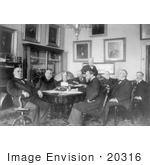 #20316 Historical Stock Photo Of The 25th President Of The Usa William Mckinley And His Cabinet Seated