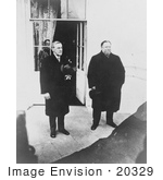 #20329 Historic Stock Photo Of William Howard Taft And Thomas Woodrow Wilson At The White House