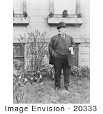 #20333 Historic Stock Photo Of American President William Howard Taft Standing Outdoors
