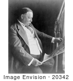 #20342 Historic Stock Photo Of American President William Howard Taft Viewing Art