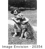#20354 History Stock Photo of President Harding’s Dog, Laddie Boy, and Child Actress Mariana Batista by JVPD