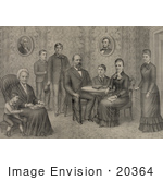 #20364 History Stock Photo Of The 20th President Of The Usa James A Garfield And Family