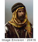 #20416 Historical Stock Photography of a Bedouin Chief of Palmyra, Holy Land, Tadmur, Syria by JVPD