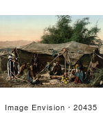 #20435 Historical Stock Photography Of Bedouins Near Their Tent In The Holy Land