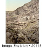 #20443 Historical Stock Photography Of The Convent Of Elijah And Brook Of Kerith Wady-El-Keit Holy Land