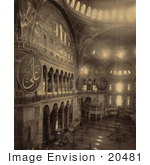 #20481 Historical Stock Photography Of The Interior Of Ayasofya Mosque Church Of Hagia Sophia
