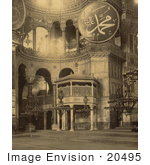 #20495 Historical Stock Photography Of The Imperial Gallery Of Ayasofya Mosque Church Of Hagia Sophia