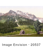 #20537 Historical Photochrome Stock Photography Of Karersee Pass And Rosengartenhof Karersee Tyrol Austria