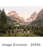 #20554 Historical Photochrome Stock Photography Of Empress Frederick’S Place In Madonna Di Campiglio Tyrol Austria