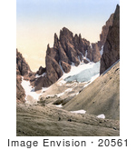 #20561 Historical Photochrome Stock Photography Of Funffingerspitze Tyrol Austria