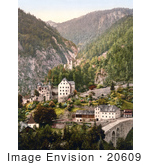 #20609 Historical Photochrome Stock Photography Of Fernstein Tyrol Austria