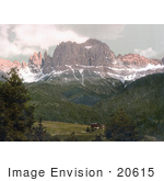 #20615 Historical Photochrome Stock Photography Of The Rosengarten Group Tyrol Austria