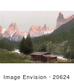 #20624 Historical Photochrome Stock Photography Of Tschaminthal (Tschamintal) Tyrol Austria