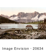 #20634 Historical Photochrome Stock Photography Of Misurinasee Sorapiss And Monte Antelao Tyrol Austria