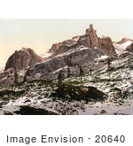 #20640 Historical Photochrome Stock Photography Of The Ortler Group Campanil Tuckett Tyrol Austria