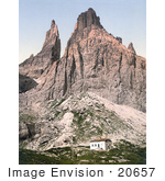 #20657 Historical Photochrome Stock Photography Of The Rosengarten Group Tyrol Austria