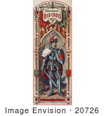 #20726 Stock Photography Of A Vintage Medicine Label Of A Knight In Armor For A Red Cross Bitters