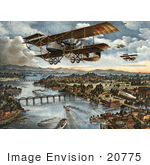 #20775 Stock Photography Of A War Biplane Over Vladivostok During The World War