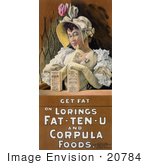 #20784 Stock Photography Of A Vintage Advertisement Of A Woman With Loring’S Fat-Ten-U Food Tablets And Loring’S Corpula