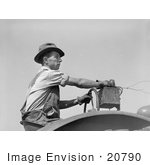 #20790 Stock Photography of a Man Driving a Tractor and Tuning a Radio in 1939 by JVPD