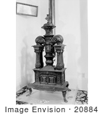 #20884 Stock Photography Of An Old Cast Iron Stove In The Whaley House San Diego California