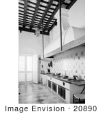 #20890 Stock Photography of the Historical Kitchen at the Casa de los Azulejos, San Juan, Puerto Rico by JVPD