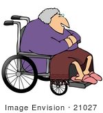 #21027 Senior Woman In A Wheelchair People Clipart